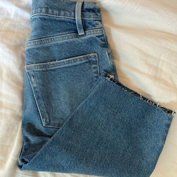 NWOT FRAME Le Vintage Bermuda Raw Edge Denim Shorts in Clarin - Size 23 - Picture 2 of 10